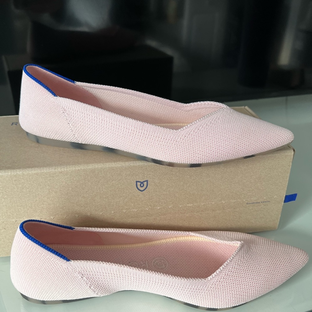 ROTHYS pointed toe pink flat